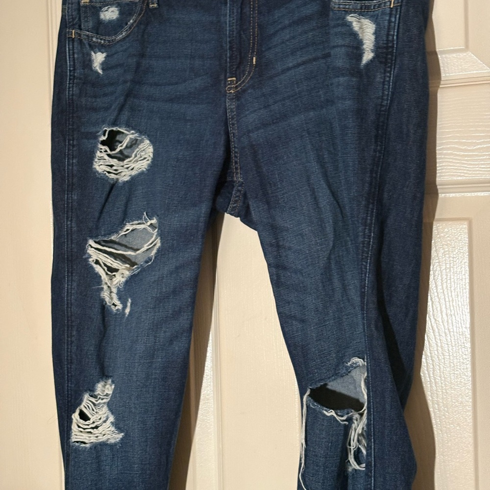 Distressed Blue Jeans